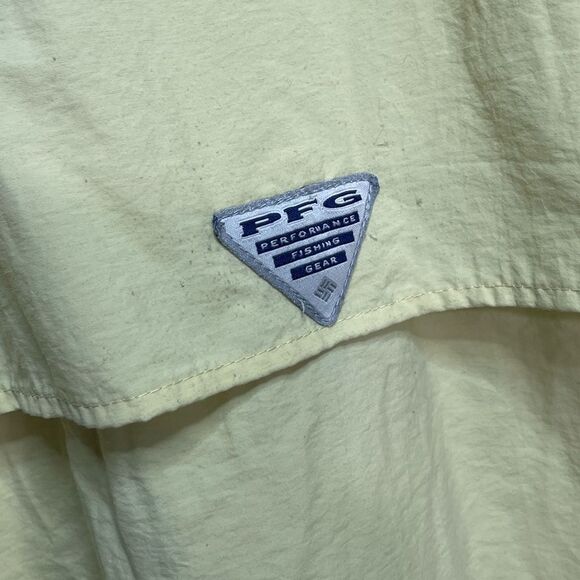 Columbia Pale Yellow Outdoors Shirt Men’s L Button Front - Picture 5 of 7